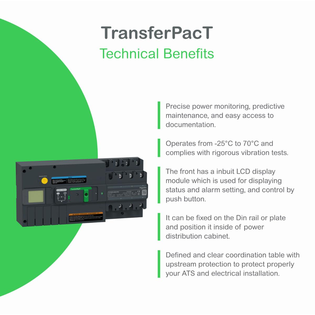 AUTO TRANSFER SW 63A 4P LCD FRAME 100A