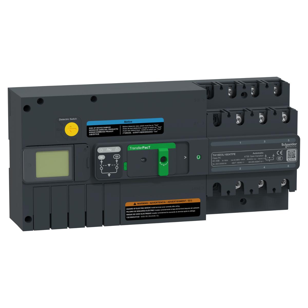 AUTO TRANSFER SW 160A 3P LCD FRAME 160A