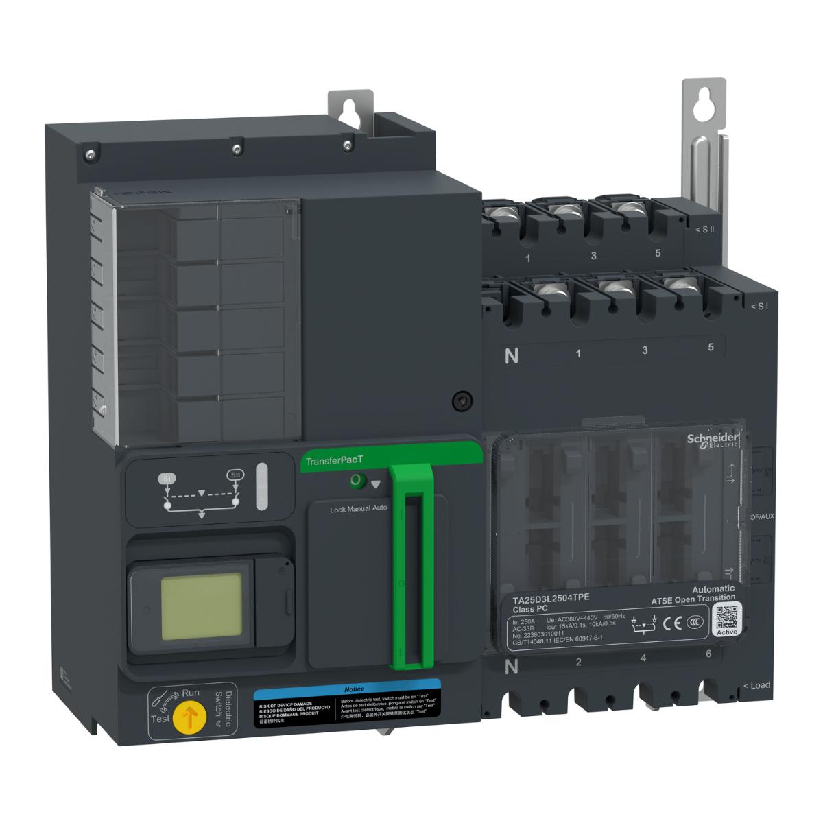 AUTO TRANSFER SW 250A 3P LCD FRAME 250A