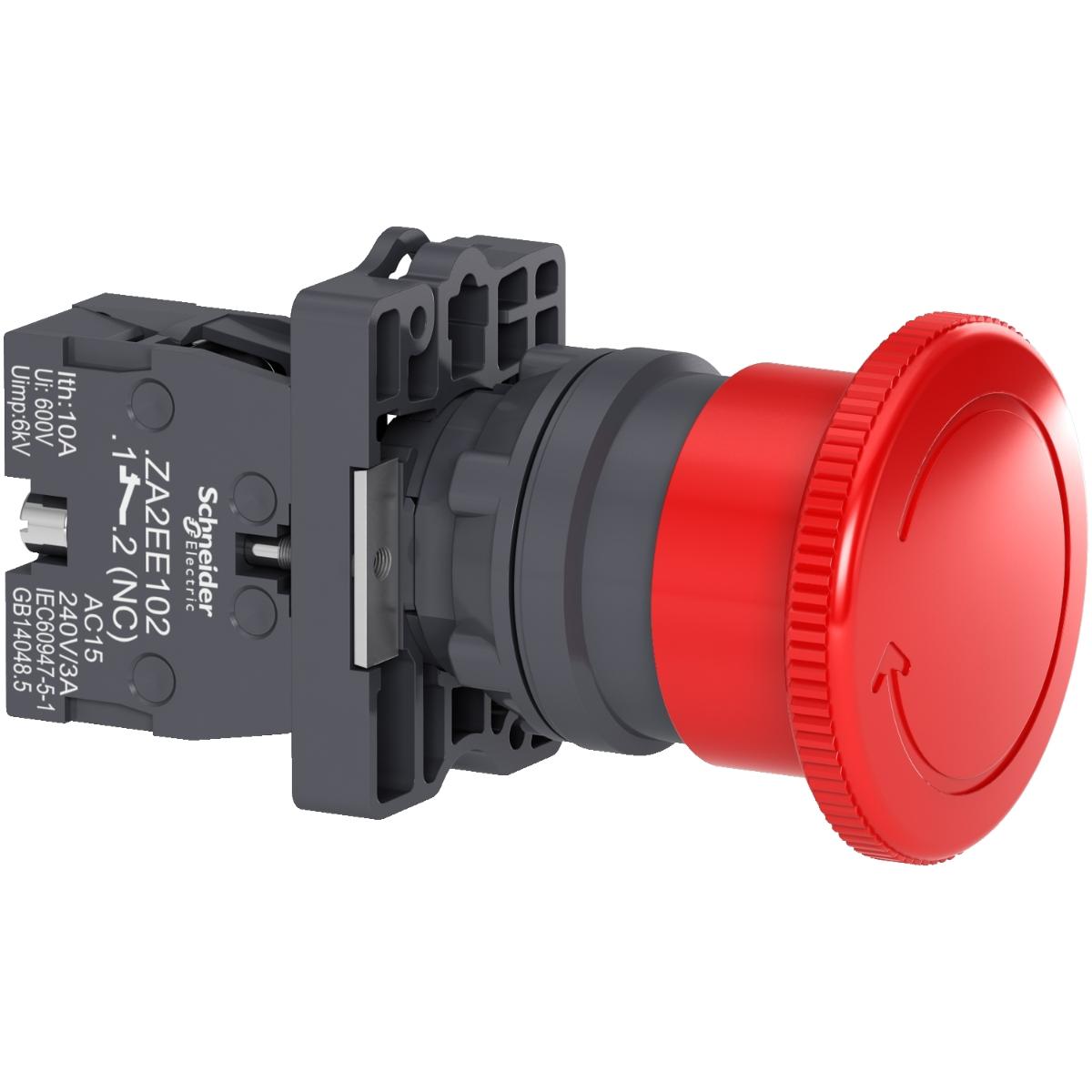 40MM EMERG STOP TURN TO RELEASE RED 1NC
