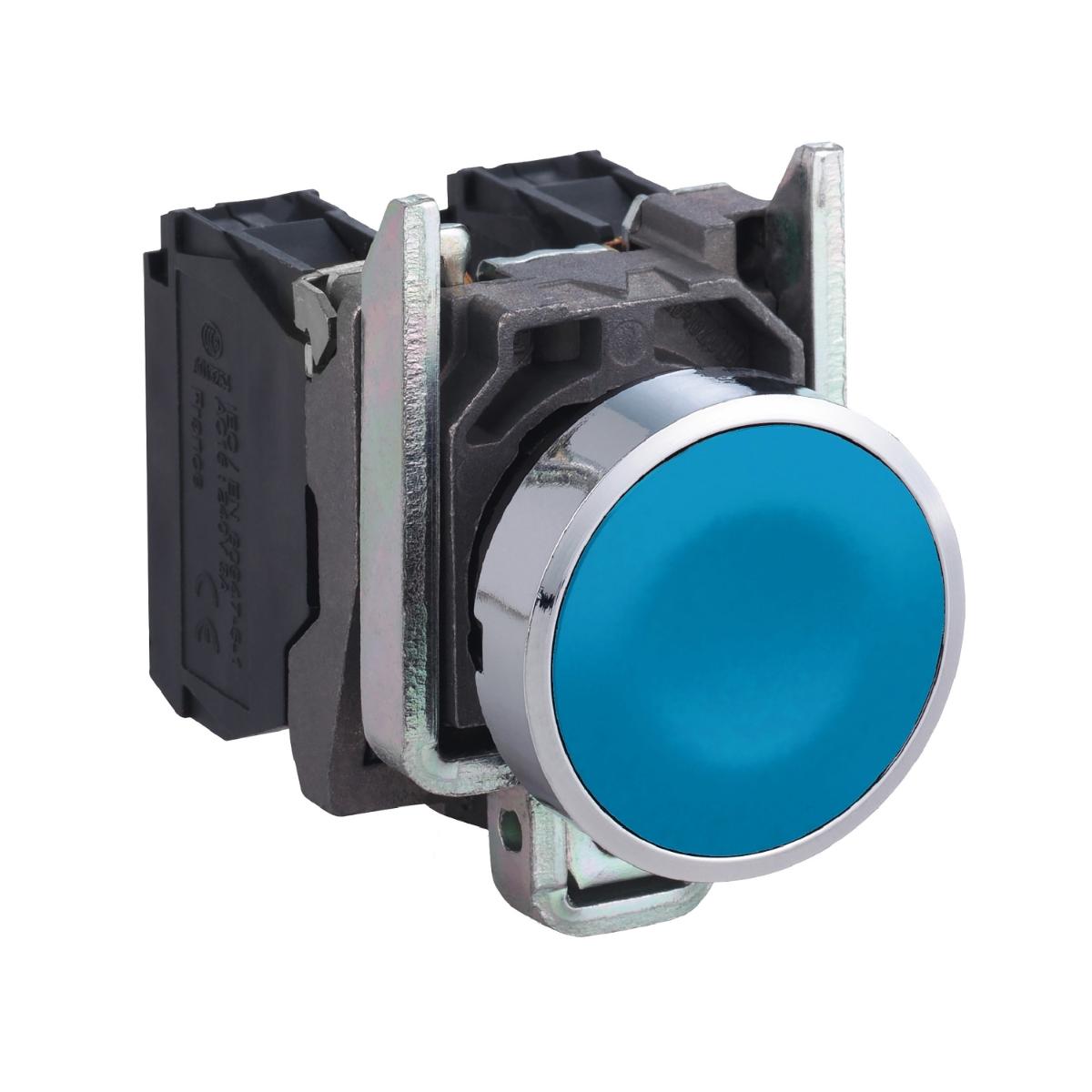 METAL PUSHBUTTON 1 N/O BLUE 22mm