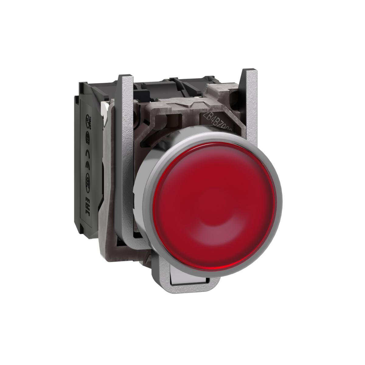 PUSHBUTTON 22MM ILLUM LED NO NC RED