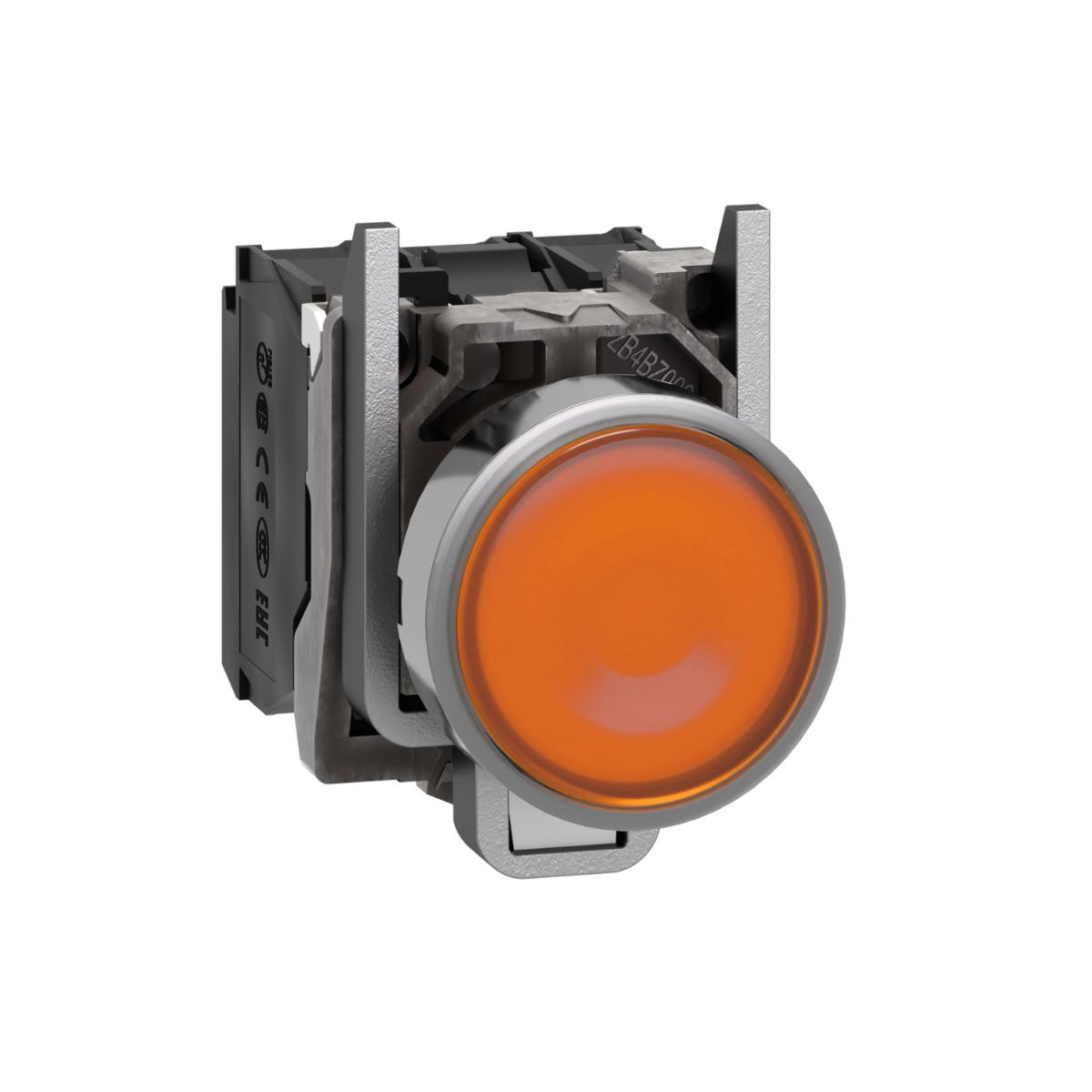 METAL ILLUM P/BUTTON LED 22MM ORANGE
