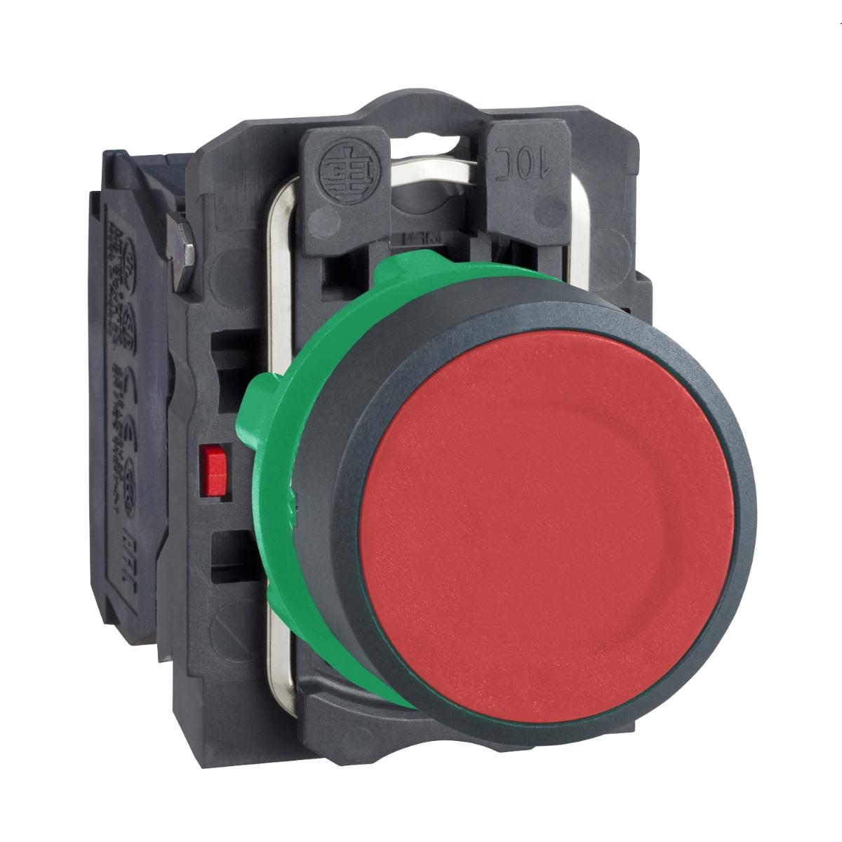 PLASTIC PUSHBUTTON 1 N/C RED 22mm