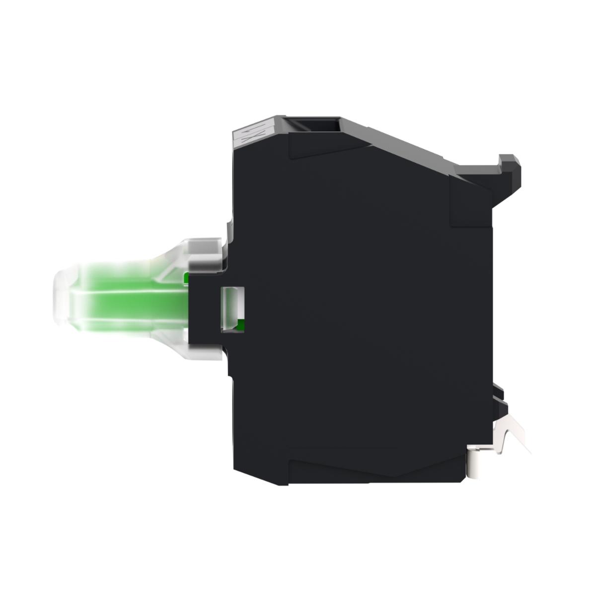 LED PILOT LIGHT & CONT BLOCK WHT 24VACDC