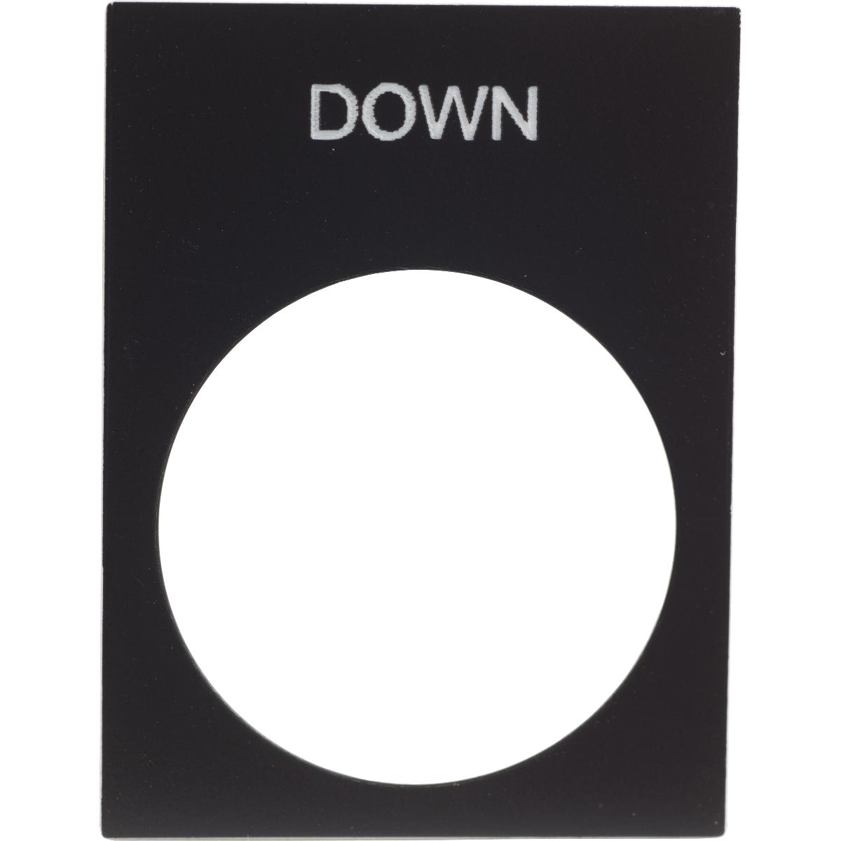 LEGEND PLATE DOWN BLACK 30X40 FOR 22mm