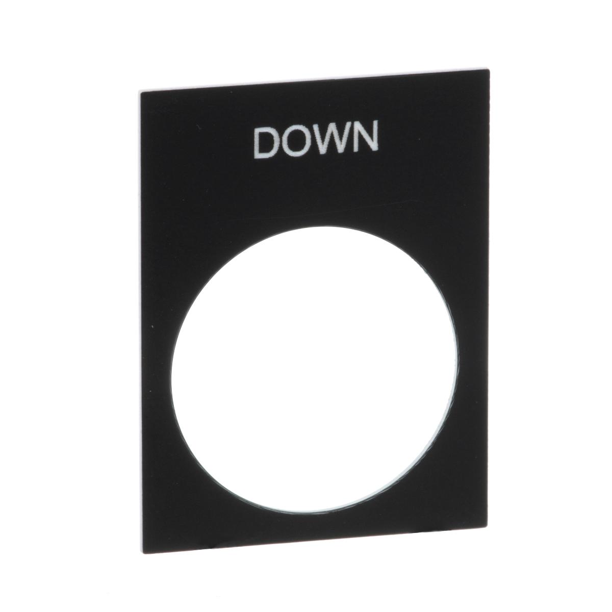 LEGEND PLATE DOWN BLACK 30X40 FOR 22mm
