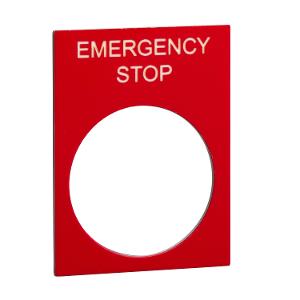 LEGEND PLATE EMERGENCY STOP RED 30X40 LEGEND PLATE EMERGENCY STOP RED 30X40