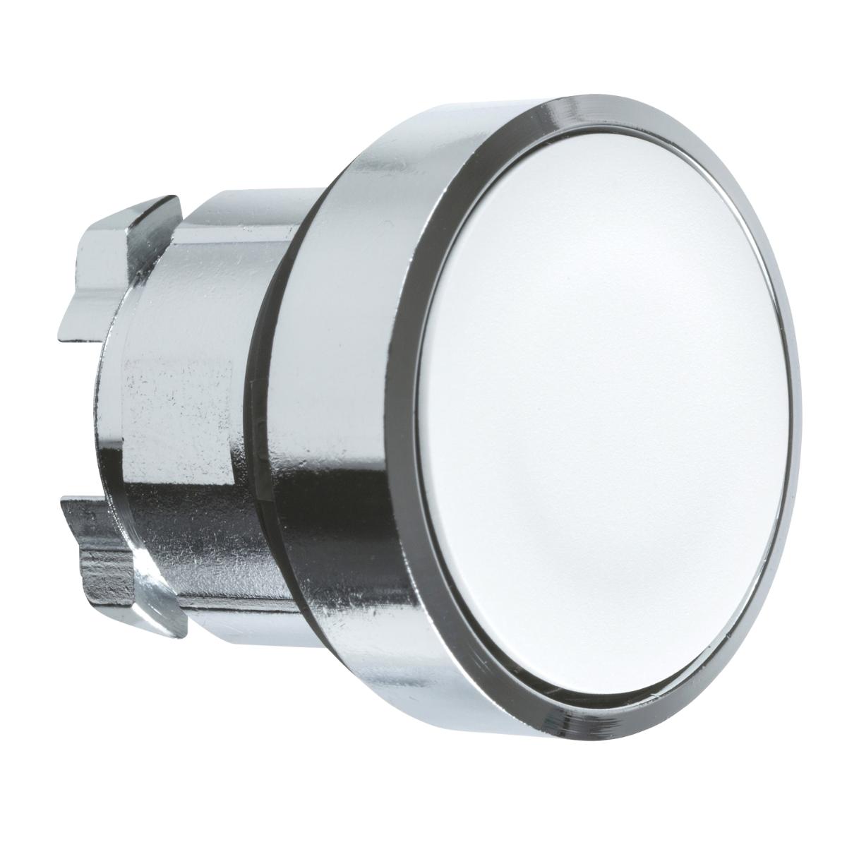 P/BUTTON OPER FLUSH S/R WHITE 22mm METAL