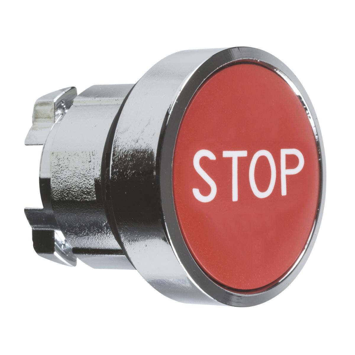 P/BUTTON OPER FSH S/R RED STOP 22mm MTL