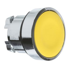 P/BUTTON OPER FLUSH S/R YLW 22mm METAL