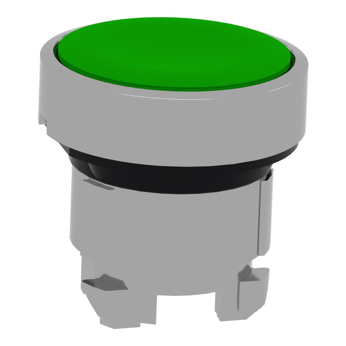 LATCH P/BUTT OPER FLUSH GREEN 22mm METAL
