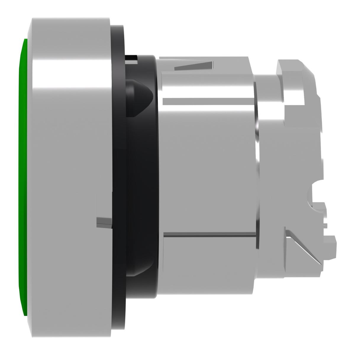 LATCH P/BUTT OPER FLUSH GREEN 22mm METAL