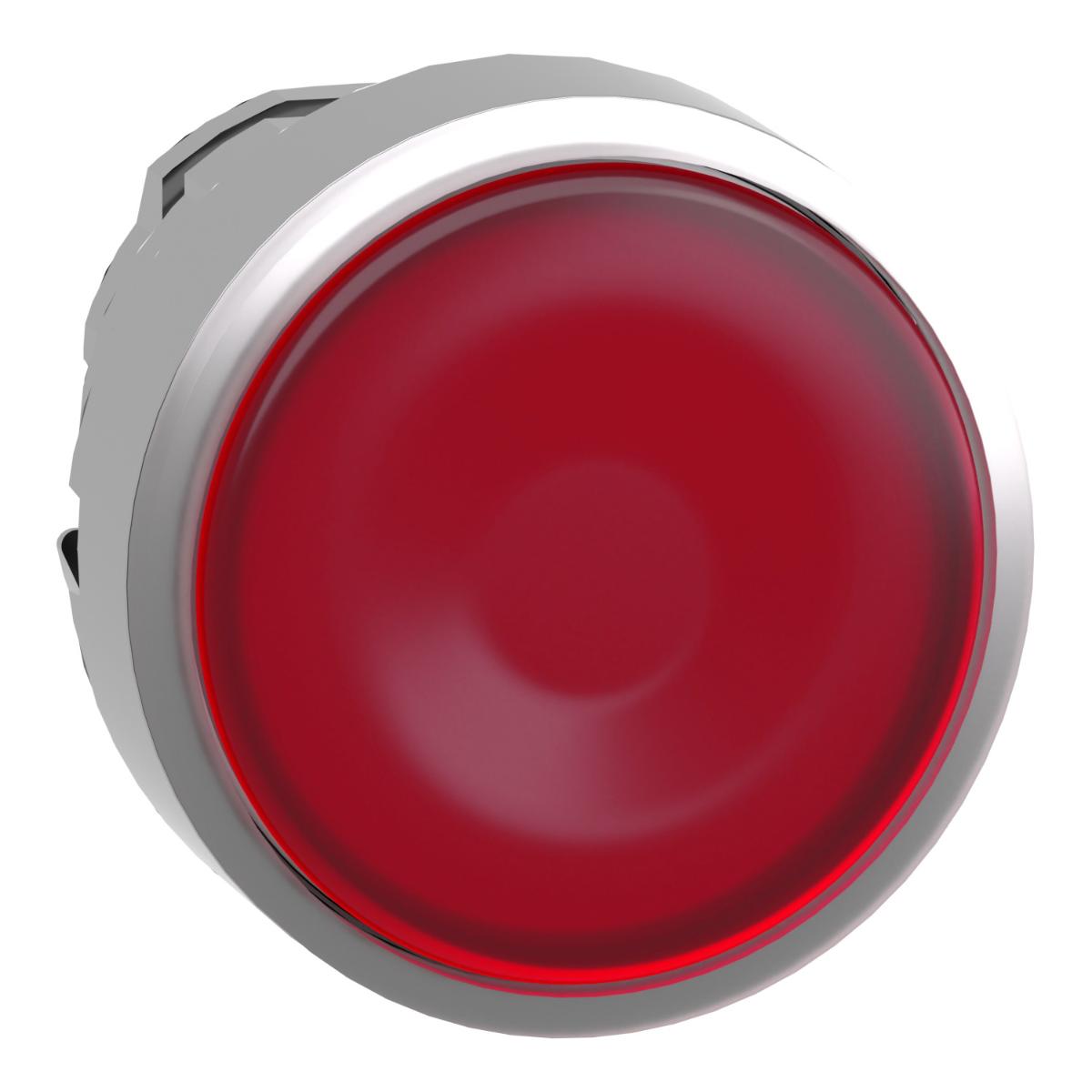 ILLUM P/BUTTON OPER FLUSH RED 22mm METAL