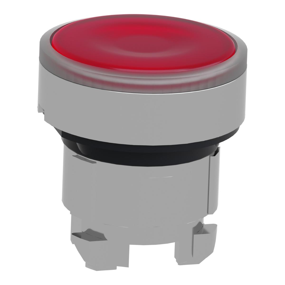 ILLUM P/BUTTON OPER FLUSH RED 22mm METAL