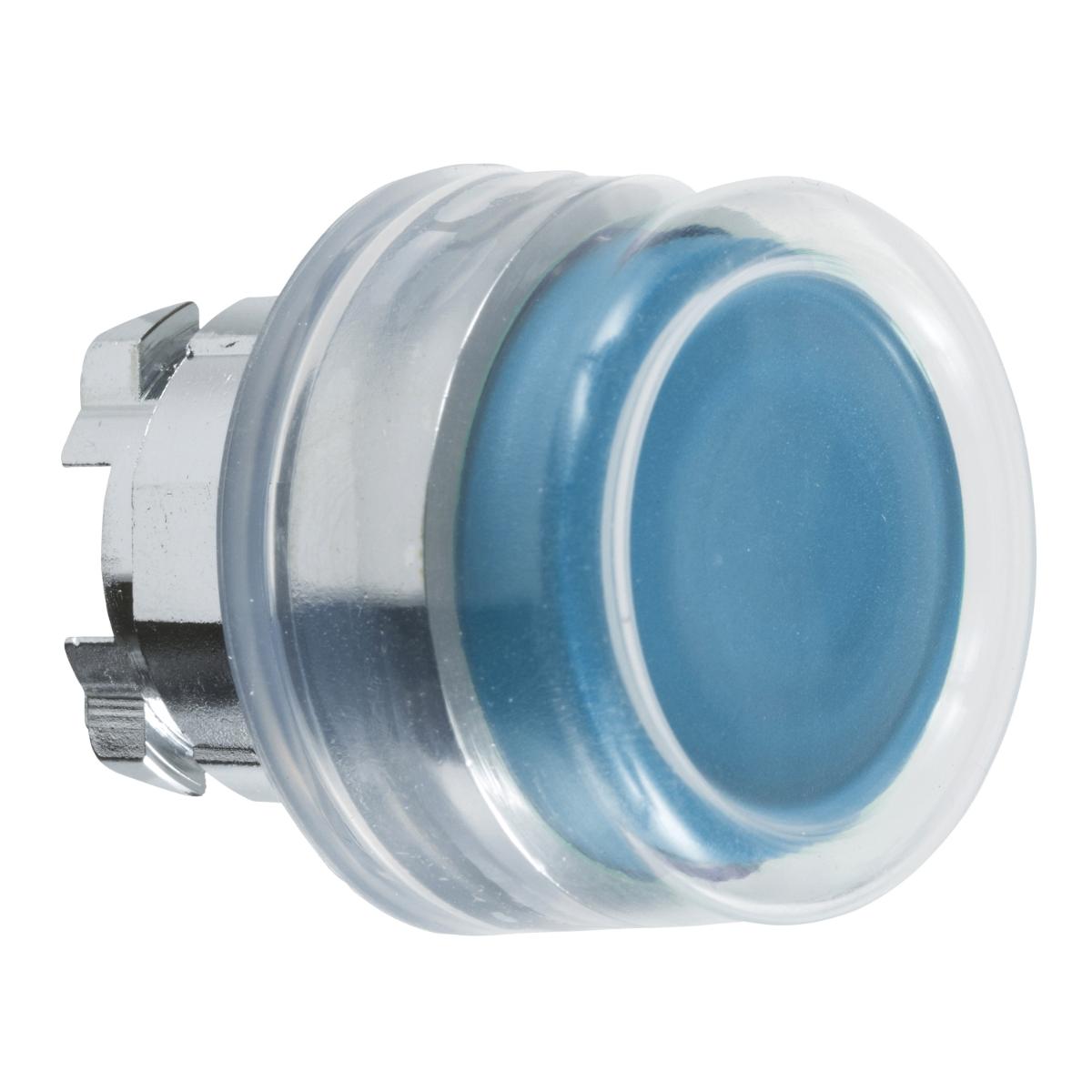 BOOTED P/BUTTON OPER S/R BLUE 22mm MTL
