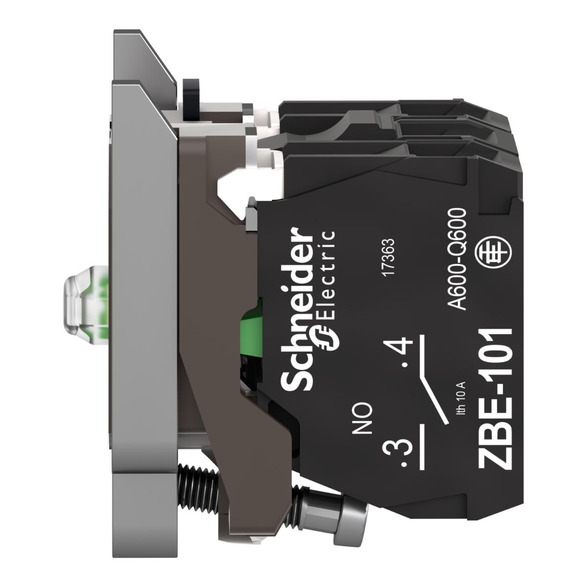 ILLUM P/BUTT BODY LED 24VACDC 1NO 1NC WH