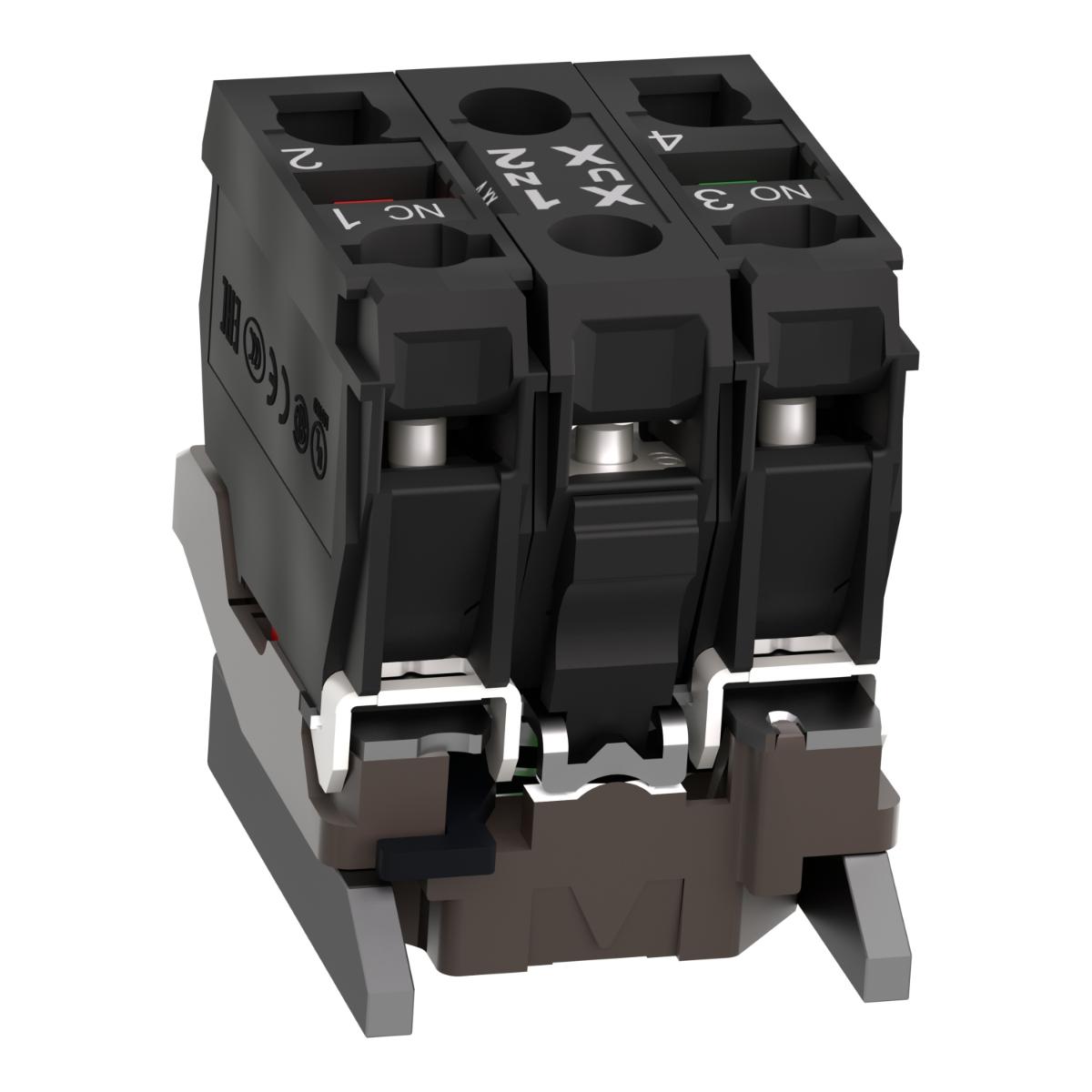 ILLUM P/BUTT BODY LED 24VACDC 1NO 1NC WH