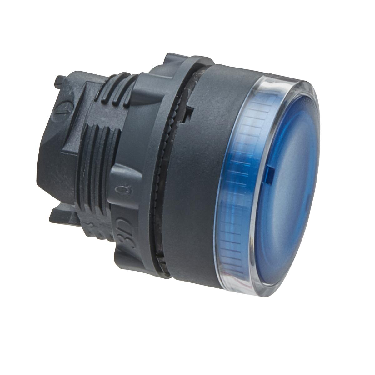 ILLUM P/BUTTON OPER FLUSH BA9S BLU 22mm