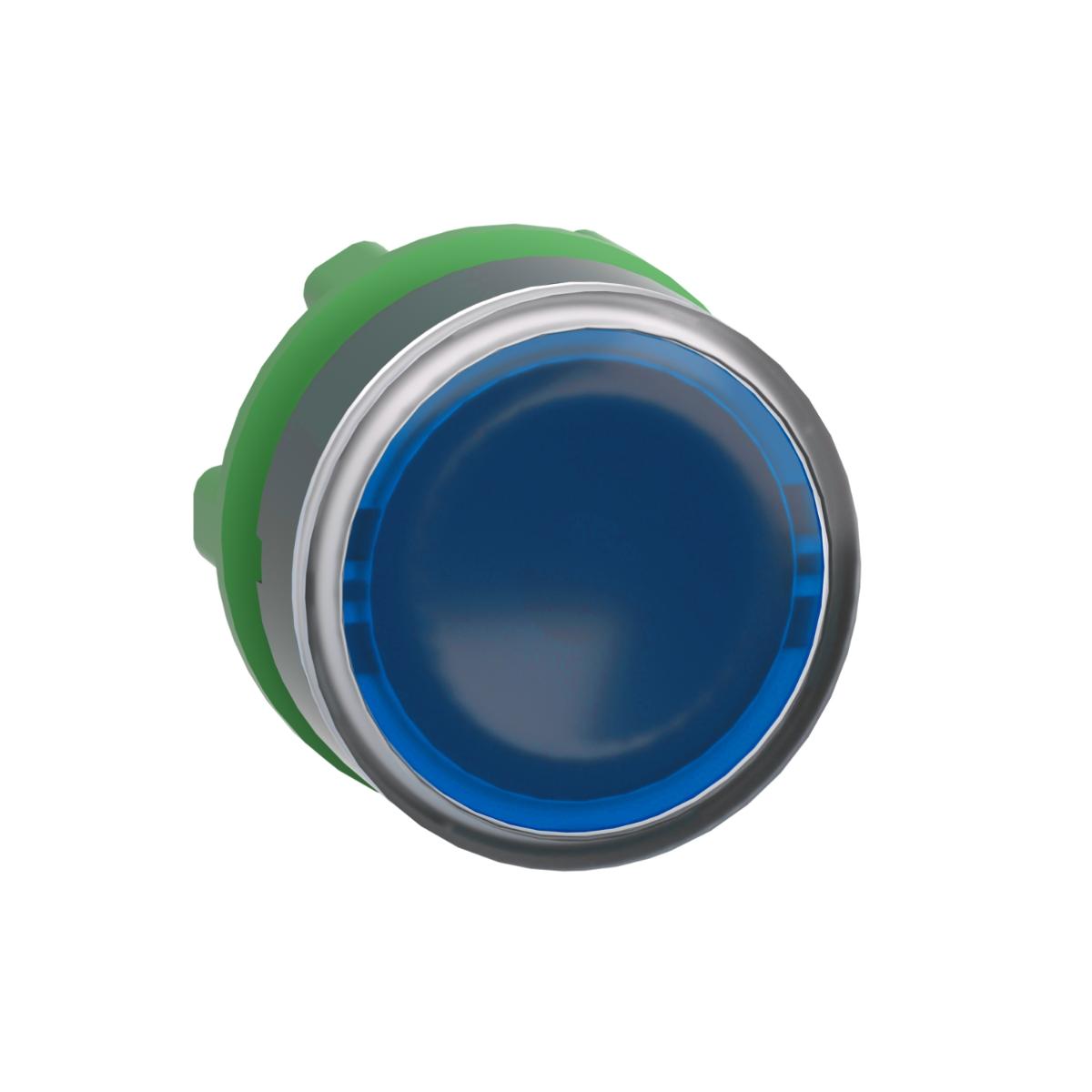 ILLUM P/BUTTON OPER FLUSH LED BLUE 22mm