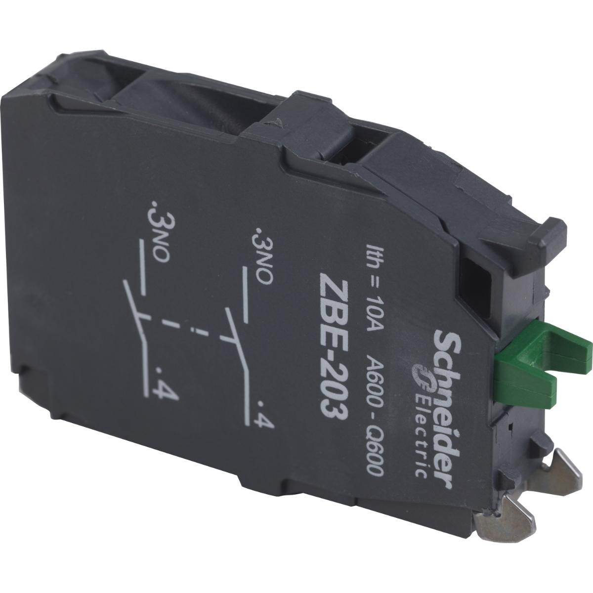 CONTACT BLOCK DOUBLE 2 N/O SCREW CLAMP