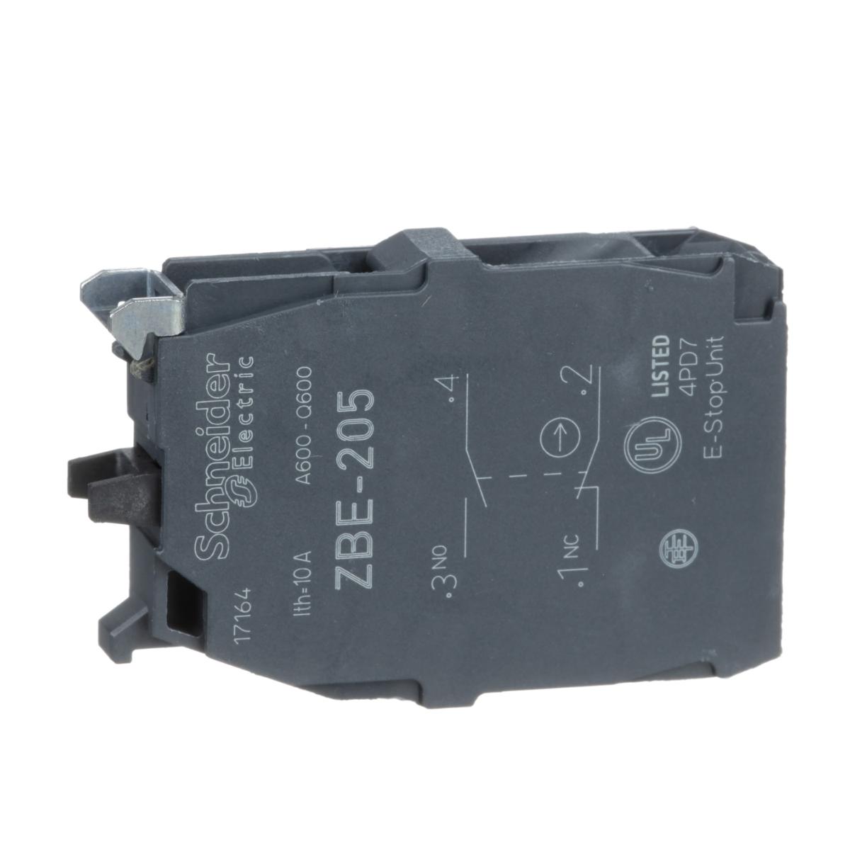 CONTACT BLOCK DOUBLE 1N/O 1N/C  SCR CLMP