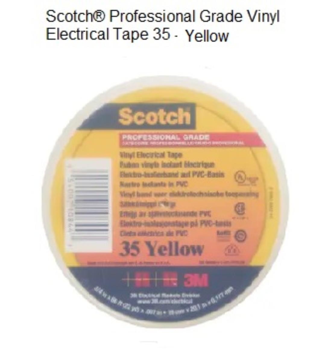 TAPE INSULATION VINYL TAPE YELLOW 19MM X