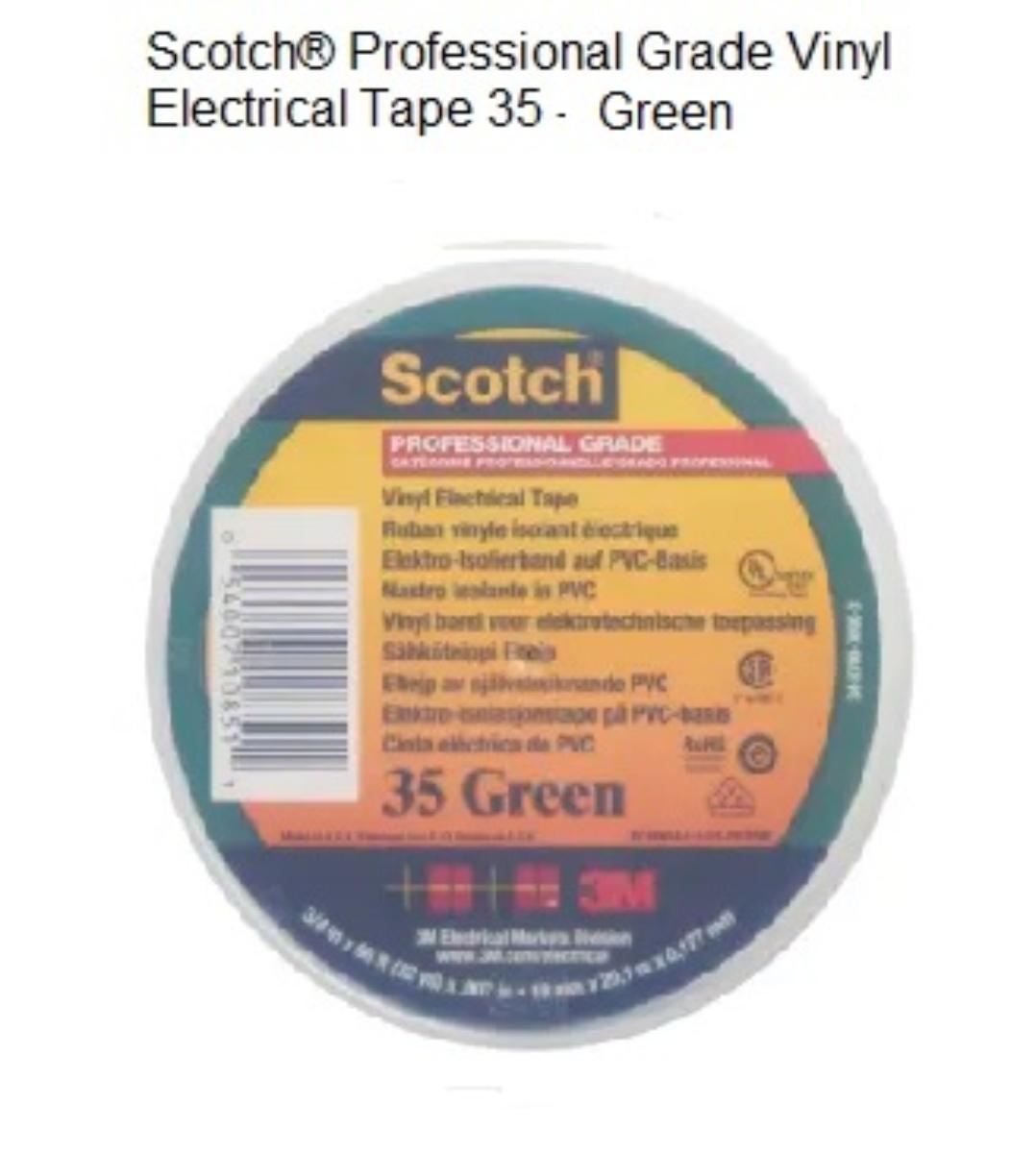 VINYL INSULATION TAPE GREEN 19mm X 20M