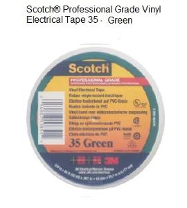 VINYL INSULATION TAPE GREEN 19mm X 20M