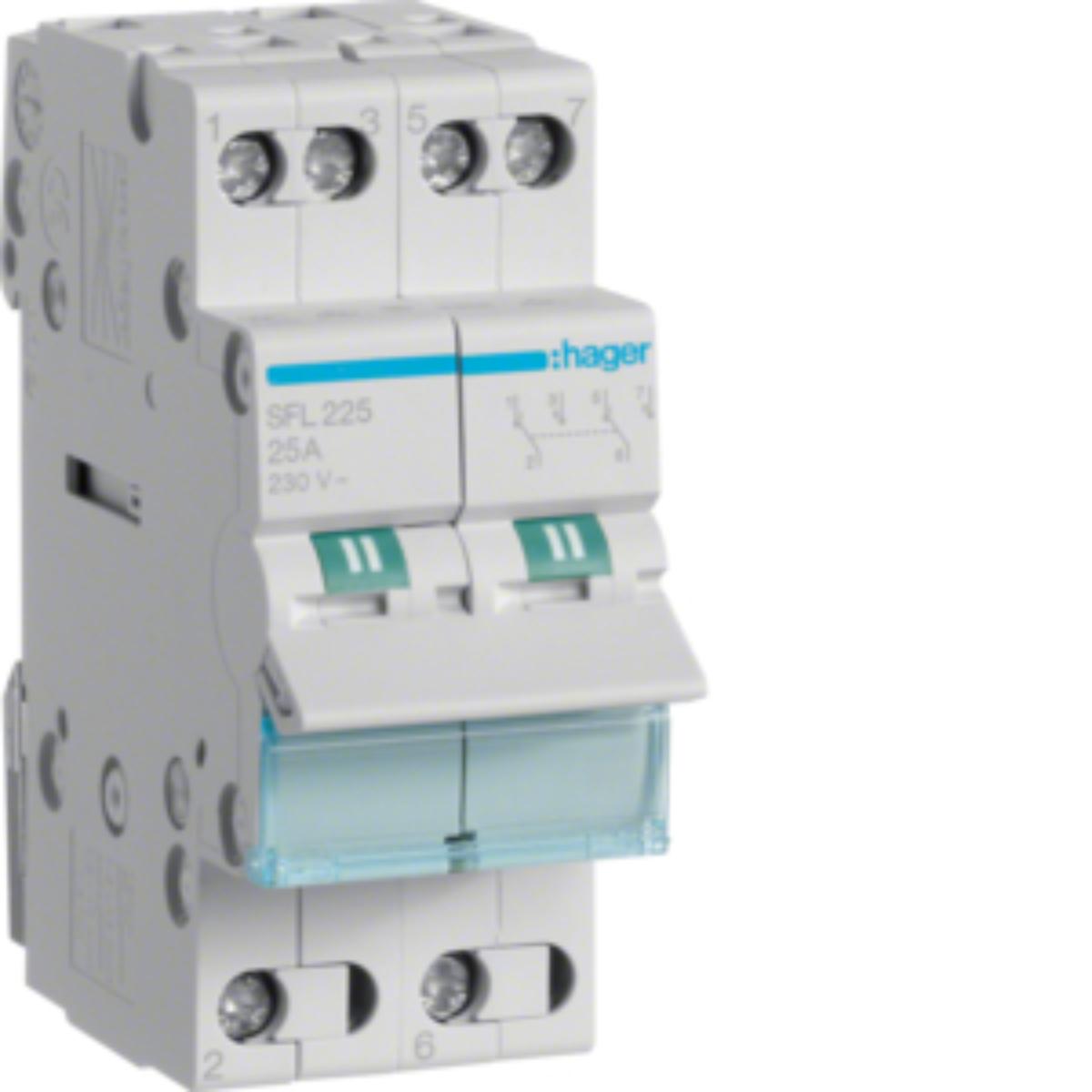 CHANGEOVER SWITCH 25A 2P I-II 2MODULE