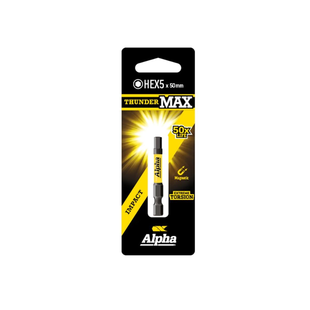 THUNDERMAX IMPACT POWER BIT HEX5 X 50mm