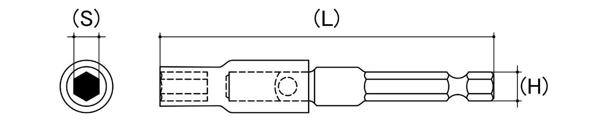 MAGNET IMPACT NUTSETTER BIT 3/8IN X 65mm