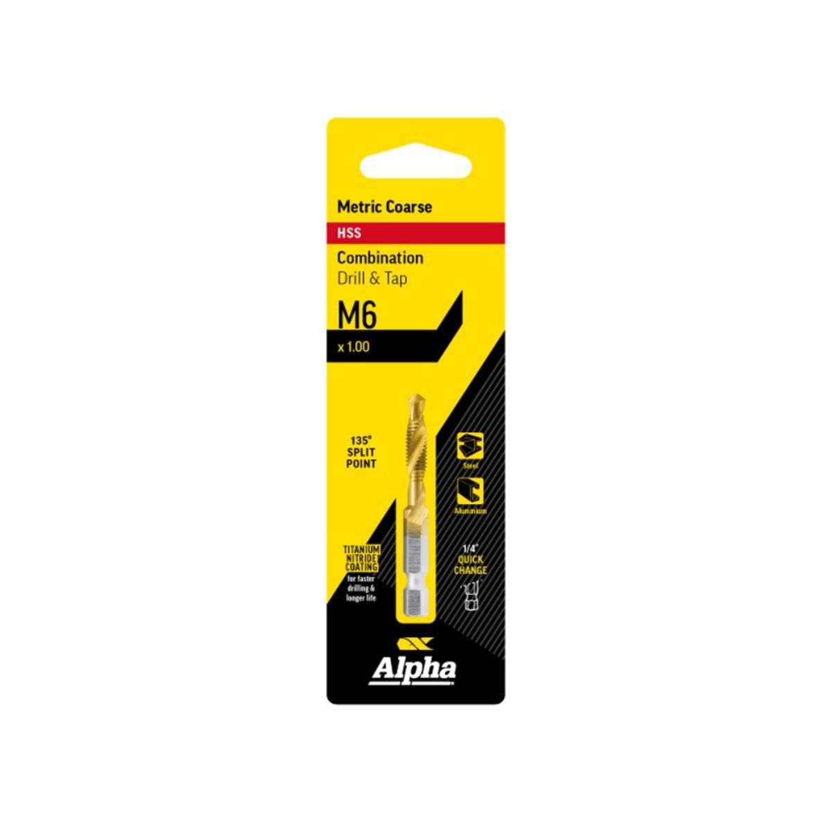 ALPHA COMBINATION DRILL & TAP M6 X 1.0