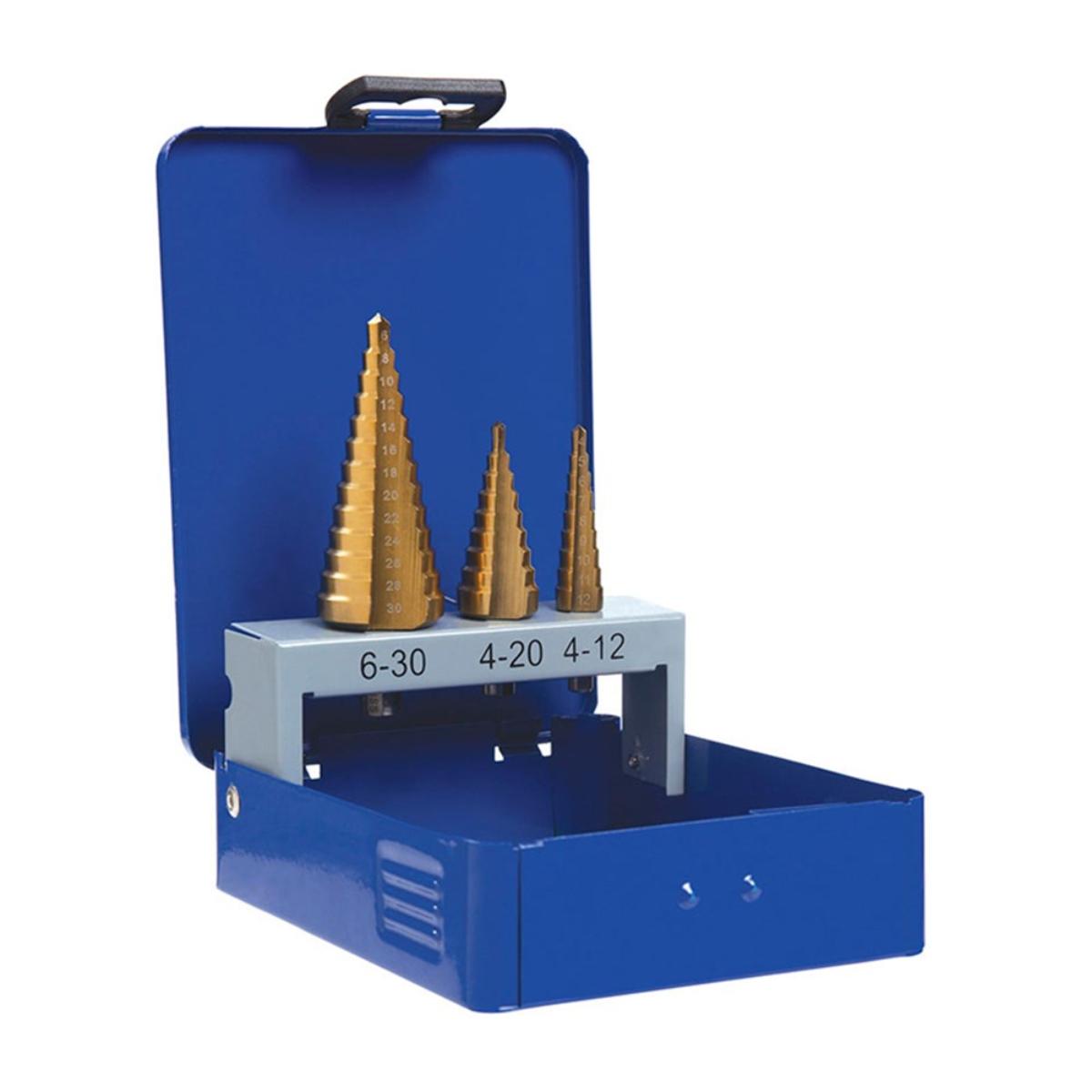 STRAIGHT FLUTE STEP DRILL SET 3 PCE