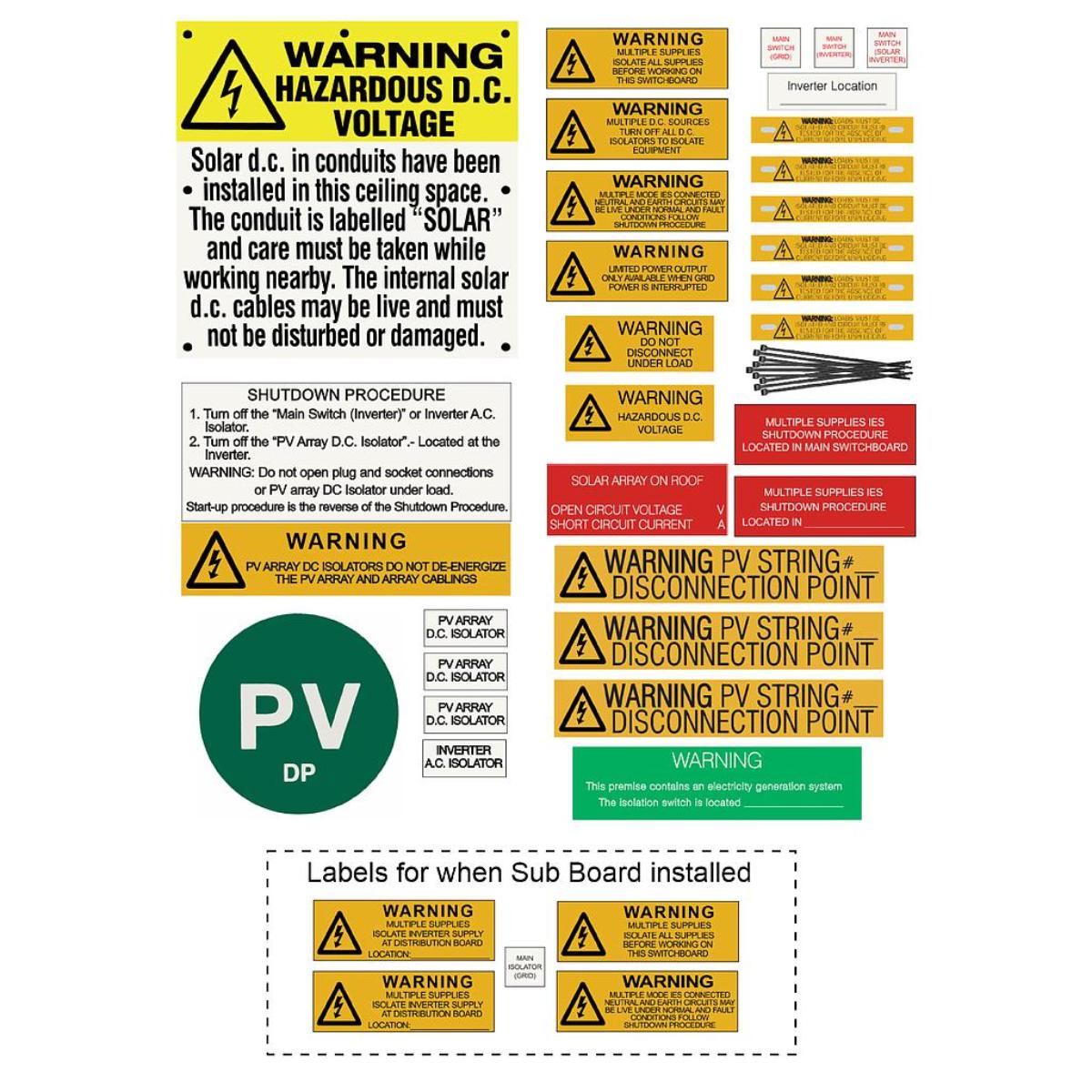 NATIONAL GRID CONNECT PV LABEL KIT