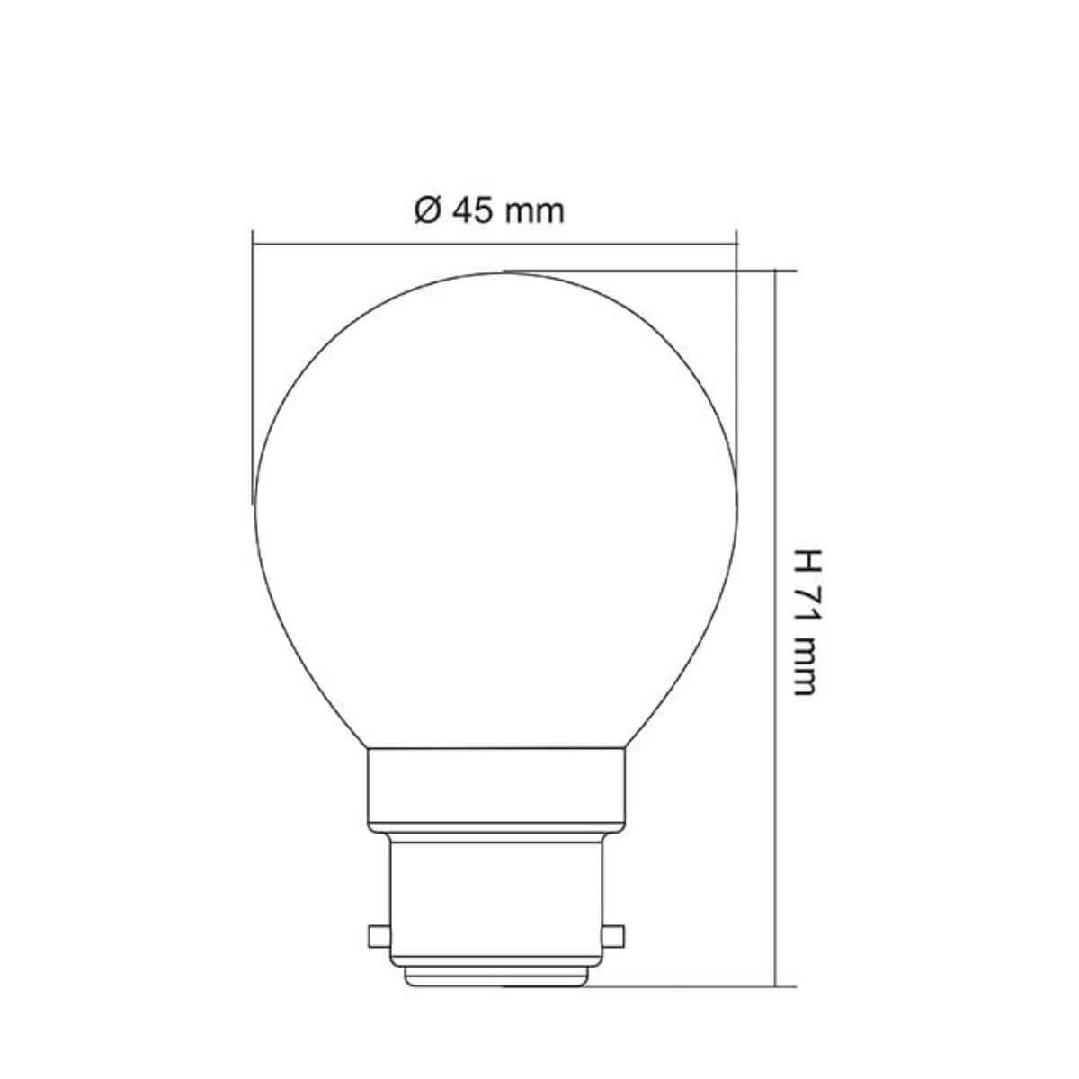 LED FANCY RND LAMP 4W BC B22 5000K DIM