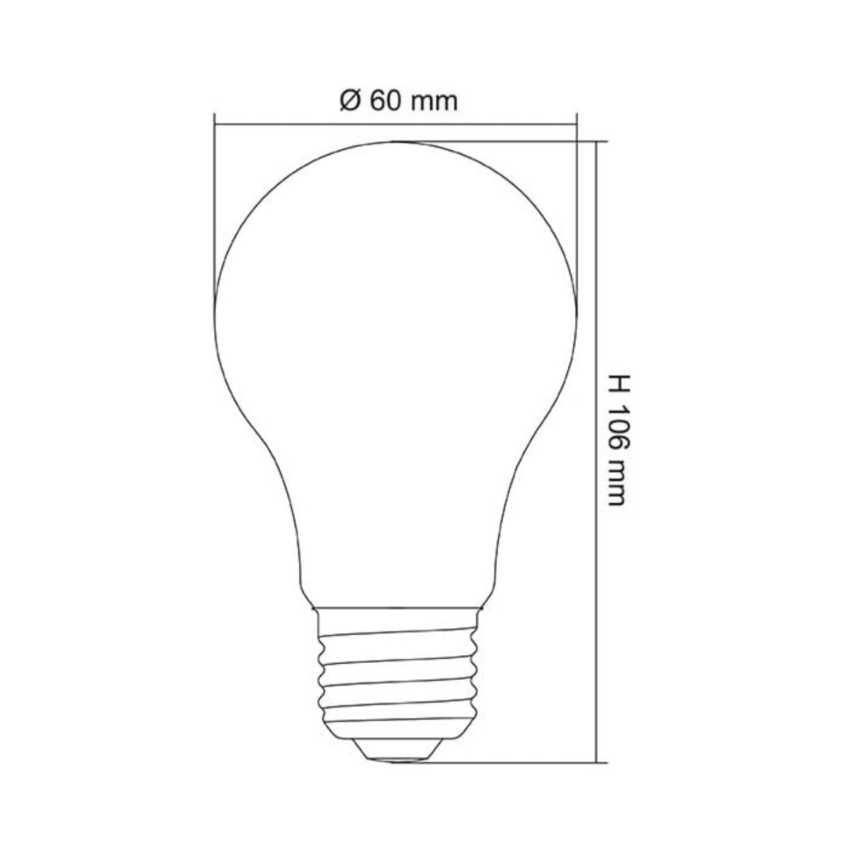 LED A60 LAMP 240V 8W ES E27 5000K OP DIM