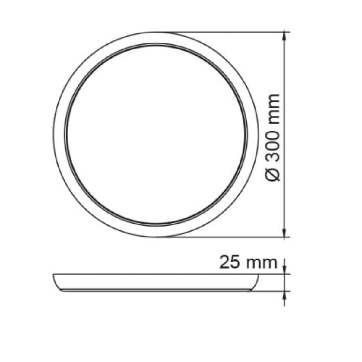 LED OYSTER FRISBEE 18/25W CCT 300MM O/D