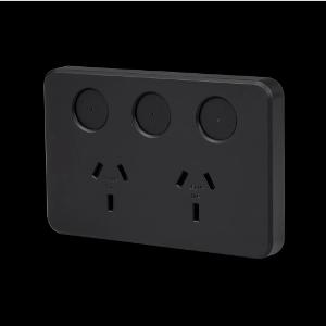 PIXIE AMBIENCE SMART DBL GPO 10A BLACK PIXIE AMBIENCE SMART DBL GPO 10A BLACK