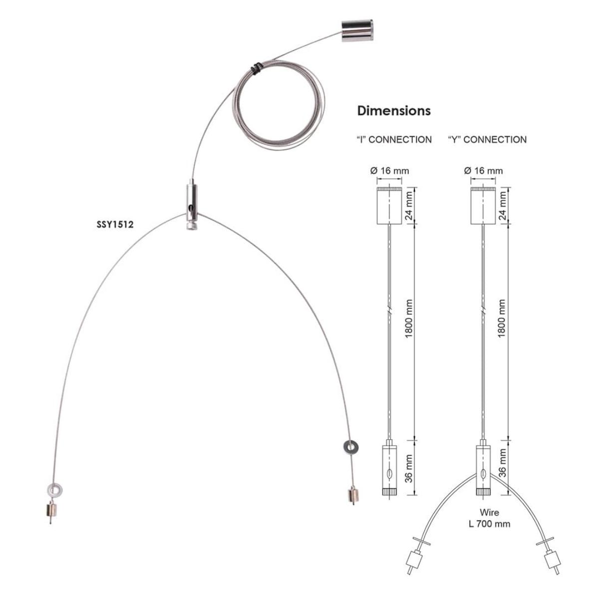 LED PANEL I SUSPENSION DROP KIT 1.8M S/S