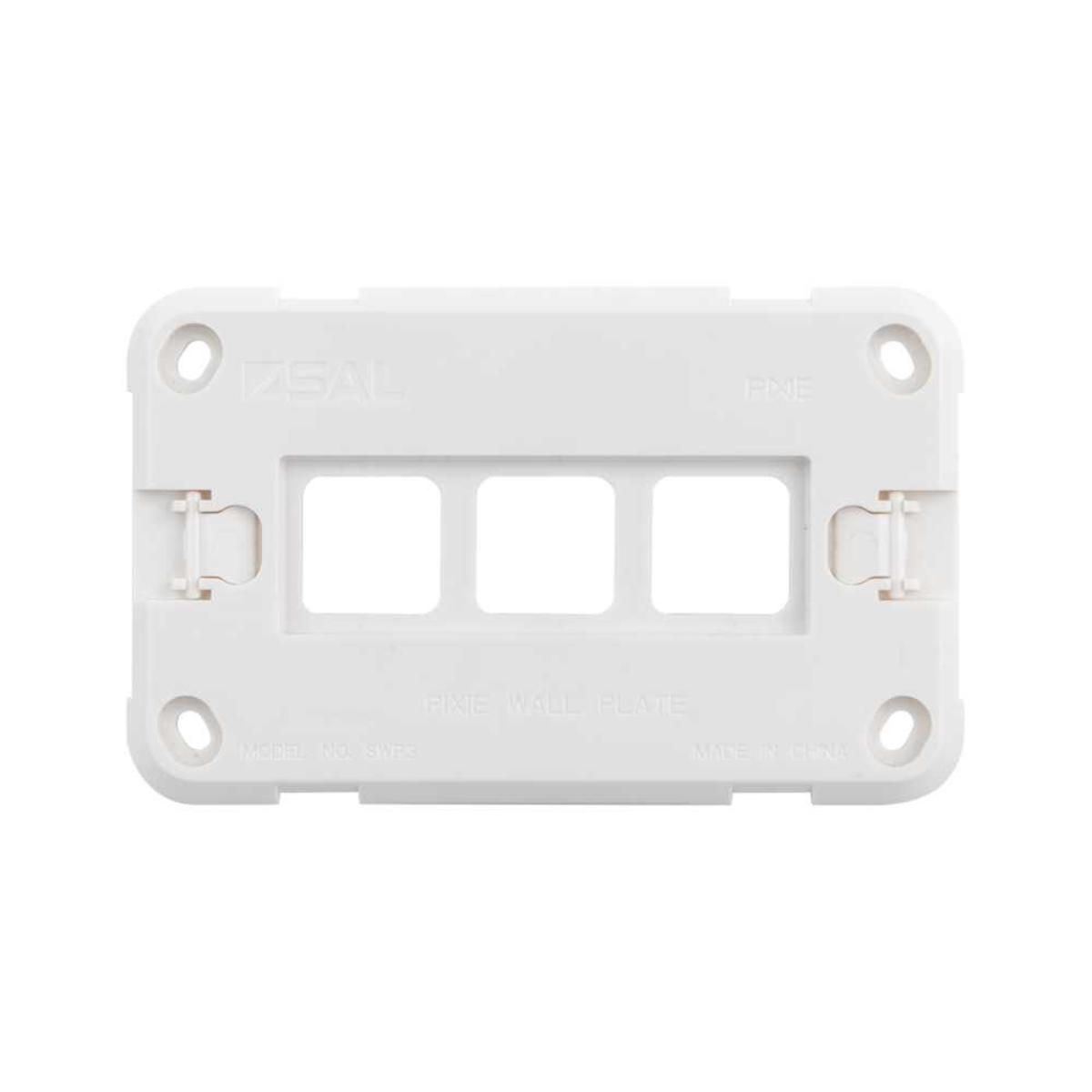 PIXIE WALL PLATE 3G GRID ASSY ONLY WHITE