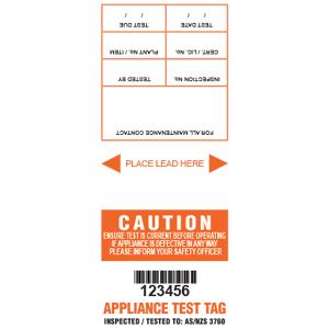 SELF LAMINAT TEST TAG ORANGE EXCEPT NSW