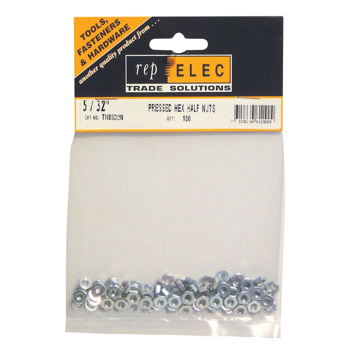 NUT HEX HALF HEAD 5/32IN ZINC PLATED