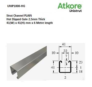 STRUT PLAIN 41 X 41MM HDG 6M