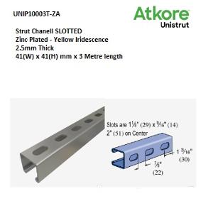 SLOTTED STRUT 41X41MM 3MTR ZA