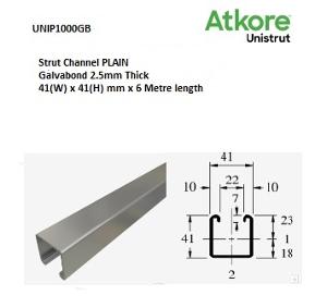 STRUT PLAIN 41 x 41mm GALVABOND 6M