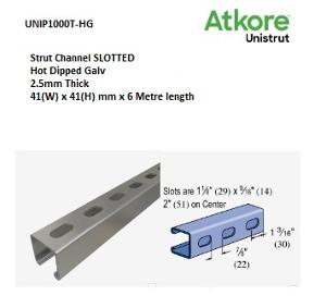 STRUT SLOTTED 41X41mm HDG 6M