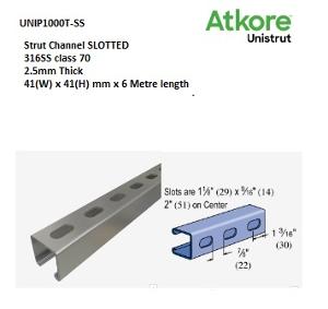 STRUT SLOTTED 41 x 41mm ST/STEEL 6M