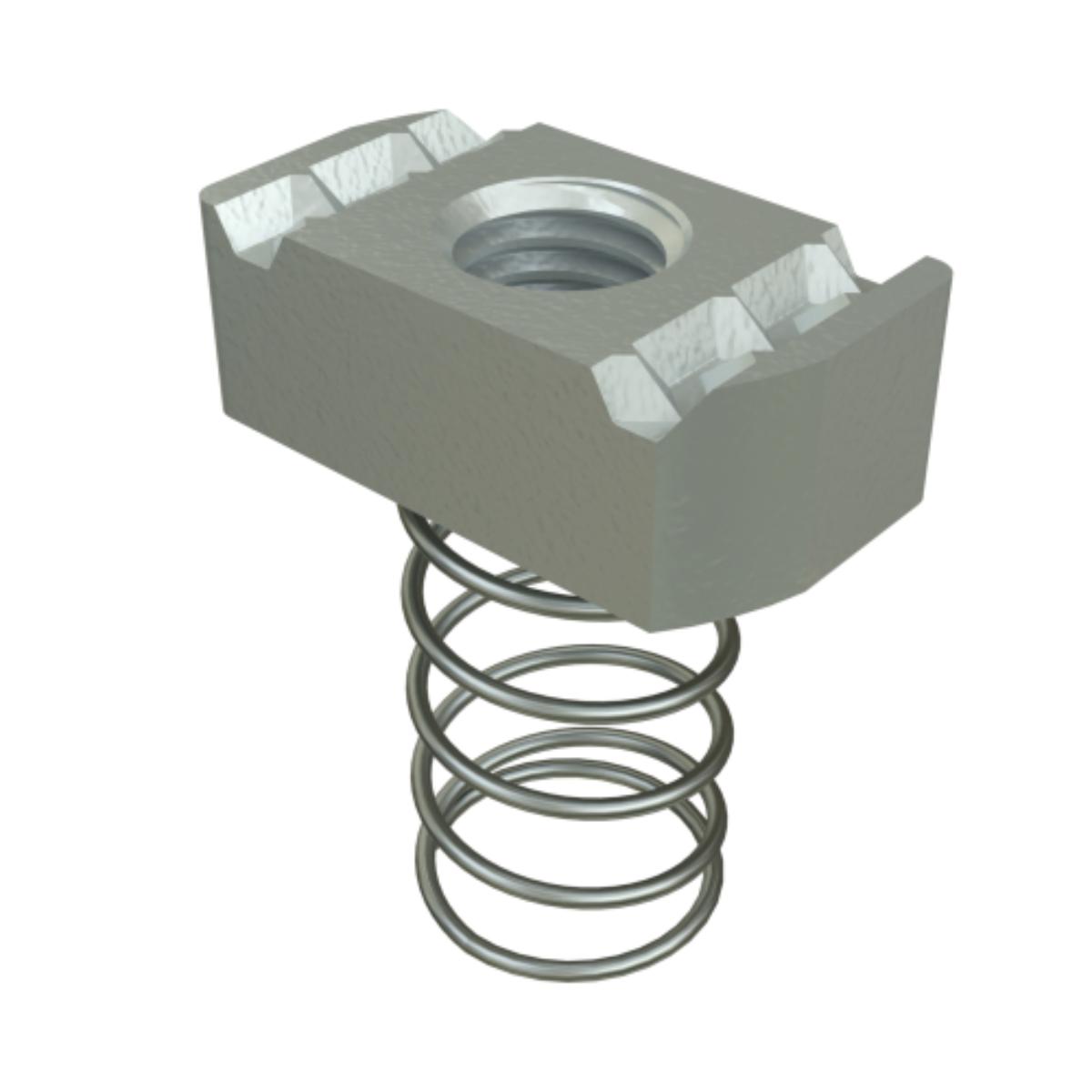 SPRING NUT CHANNEL W/SPRING M10 HDG