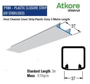 PVC COVER CLOSURE STRIP 3MTR GREY